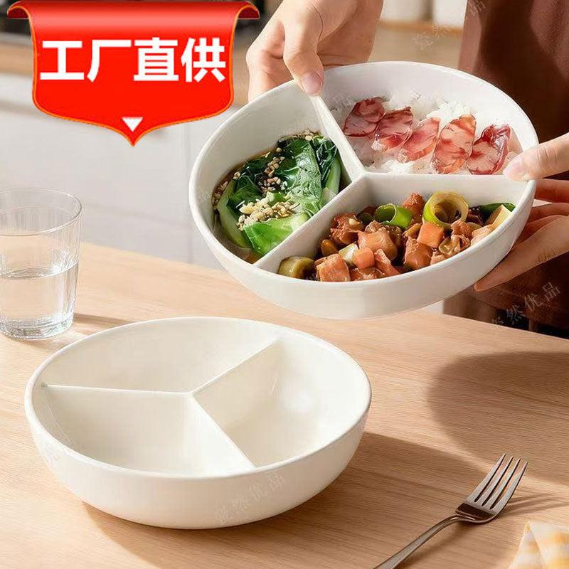 Ceramic Divided Steaming Plate for Rice Cooker, Kids' Food, and Home Use