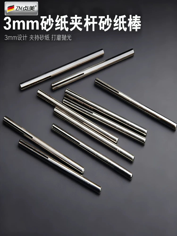 Sanding Paper Holder Rod for Rotary Tools, 3mm Shank Sandpaper Clamp for Drills and Grinders