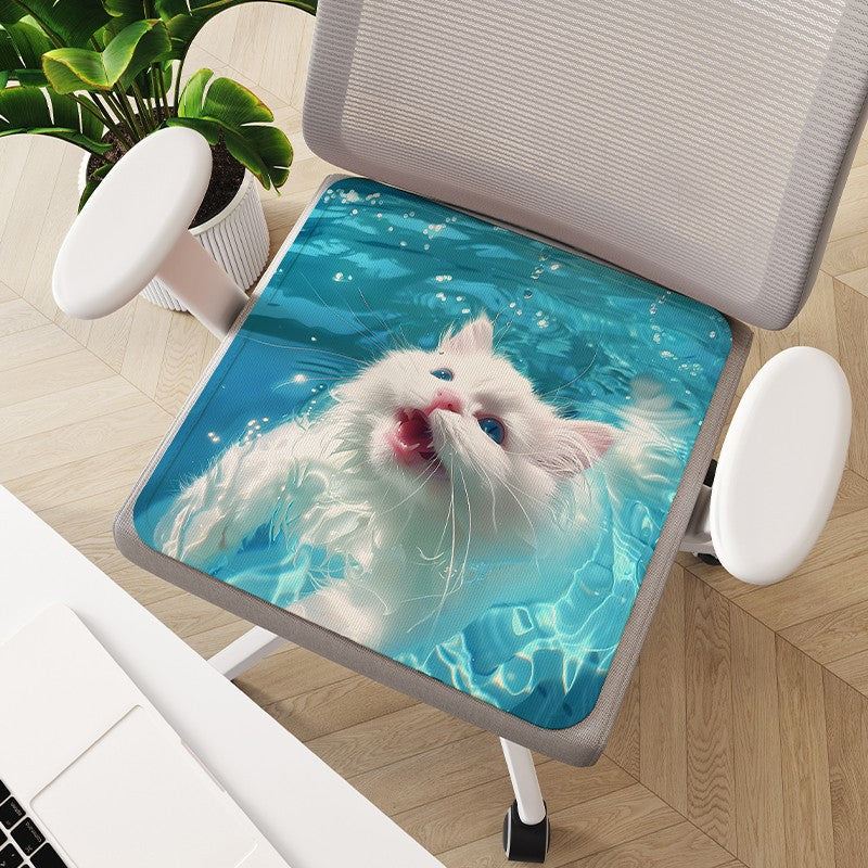 Breathable Ice Silk Seat Cushion for Home, Office, Car, and Students - Non-Slip
