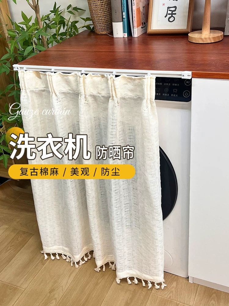 Washing Machine Sunscreen Cover with Sliding Track for Balcony Cabinets, Dustproof and Heat Insulating