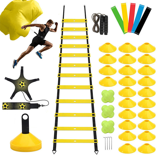 Agility Ladder Training Set with Cones and Discs for Kids' Taekwondo and Soccer Training