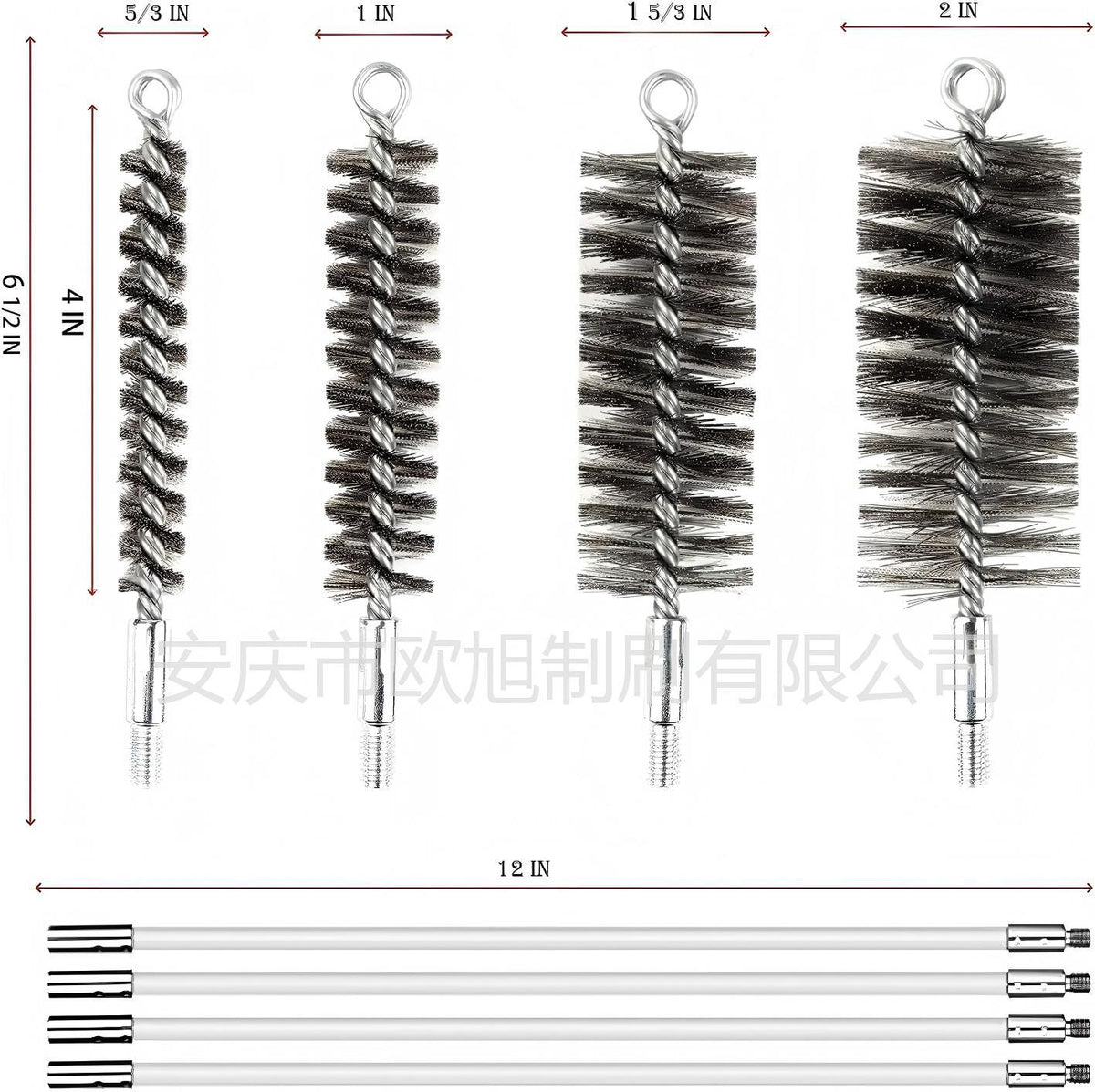 M8 Chimney Cleaning Brush Kit with Extendable Nylon Rods and Steel Wire Brush for Pipe Polishing
