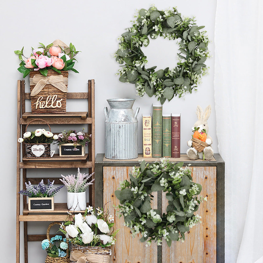 Artificial Eucalyptus Wreath for Door Decor, Christmas, Welcome Parties, and Home Decoration