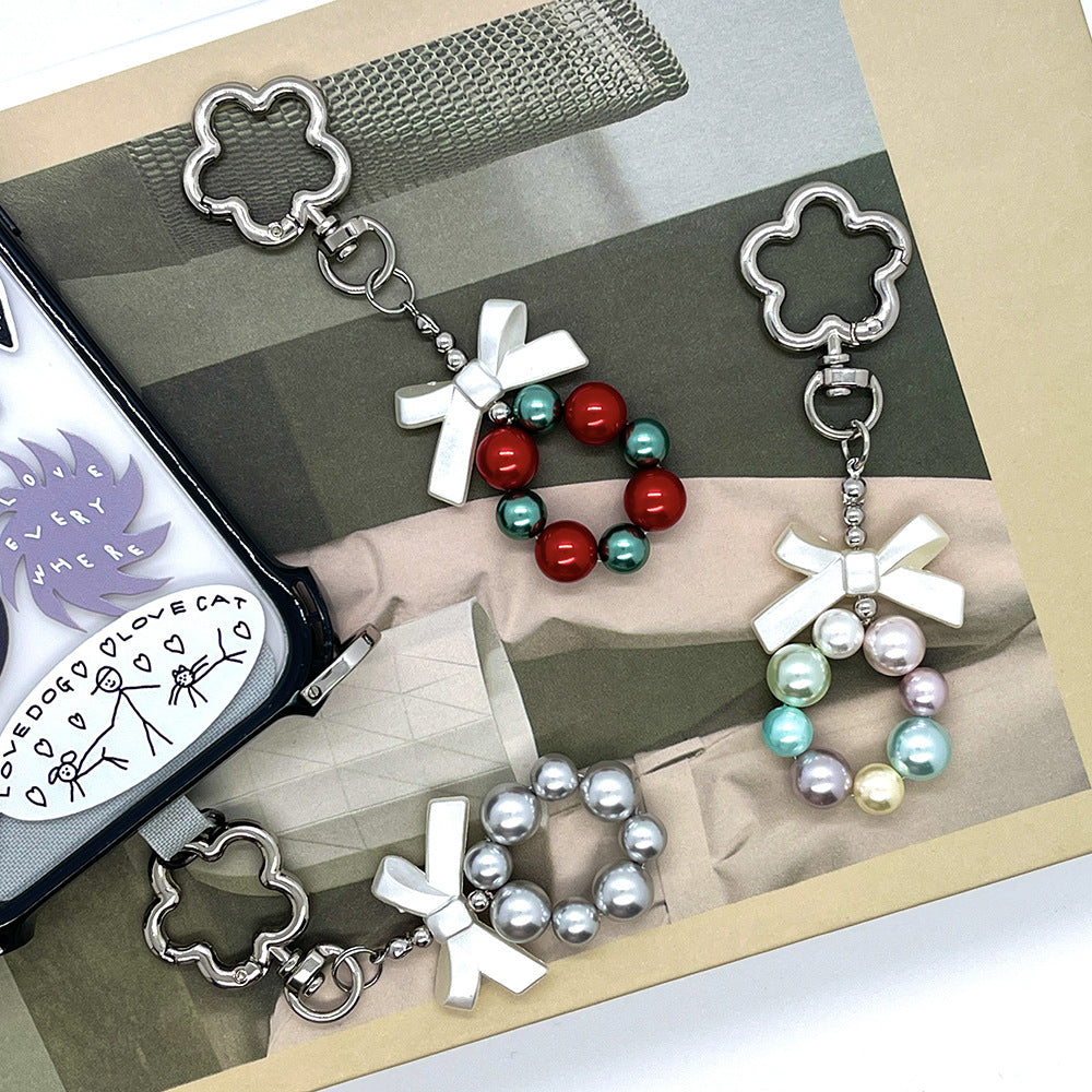 Christmas Sweetheart Beaded Keychain Phone Charm for Best Friends