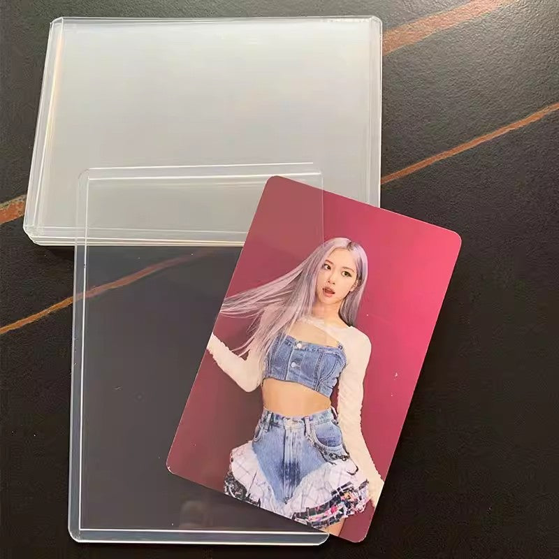 Vertical 3-inch Ultra-Clear Hard Card Sleeves for ID, K-Pop Photocards, and Album Cards