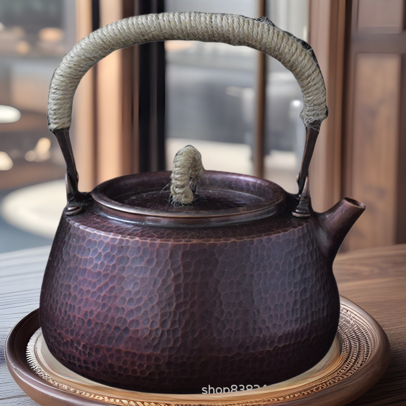Pure Copper Teapot Kettle for Tea Ceremony and Induction Cooktop, Uncoated