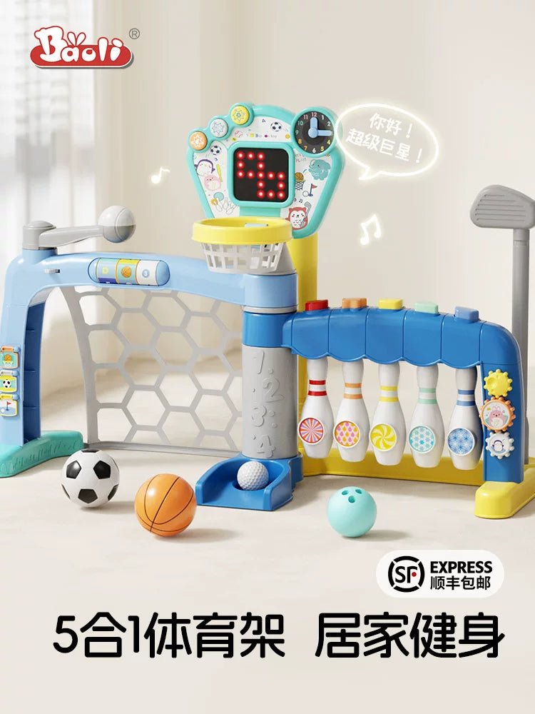 Kids' 5-in-1 Sports Activity Center - Basketball, Soccer, Golf, Baseball, Bowling Set