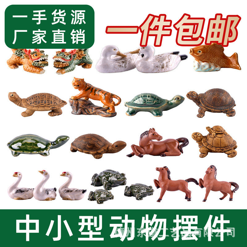 Ceramic Turtle Figurines for Aquarium and Micro Landscape Decor