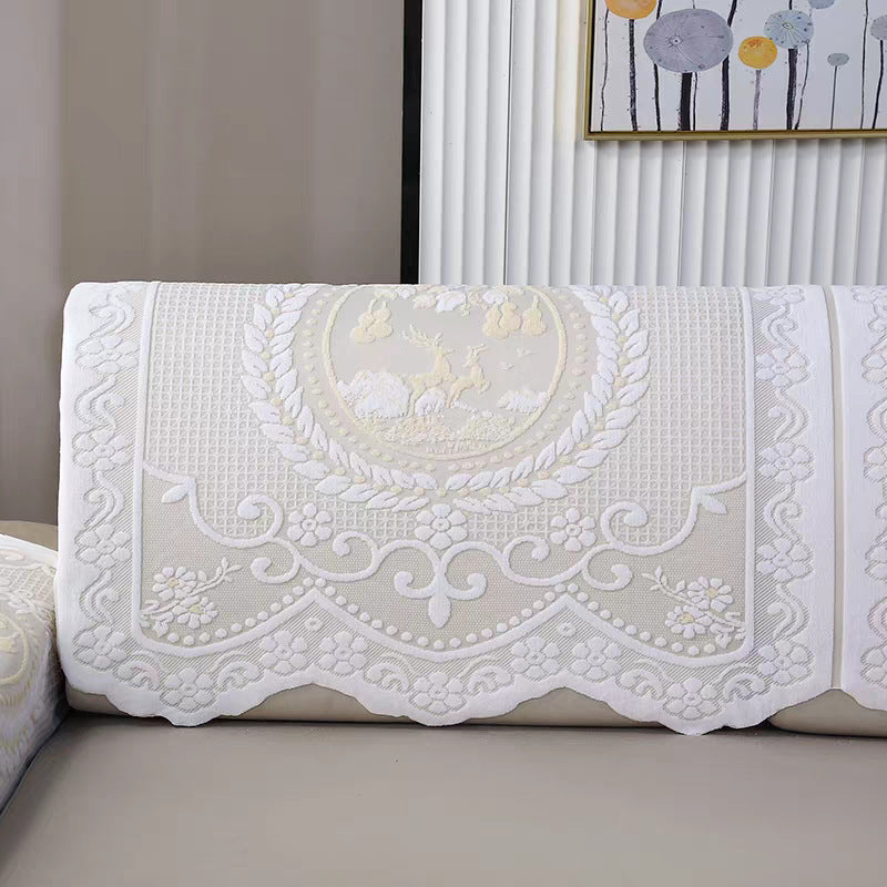 Lace Sofa Cover Thickened Backrest Towel Four Seasons Modern Dust Cover for Straight Row Sofas