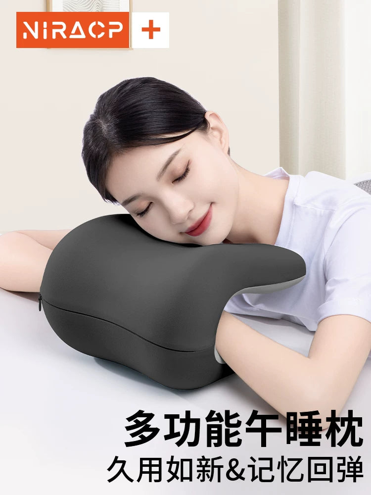 Memory Foam Office Nap Pillow for Desk and Chair, Headrest and Lumbar Support Cushion
