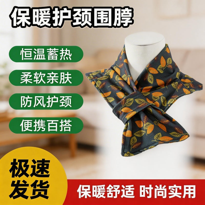 Thermal Fleece Neck Warmer Scarf with Pocket for Women