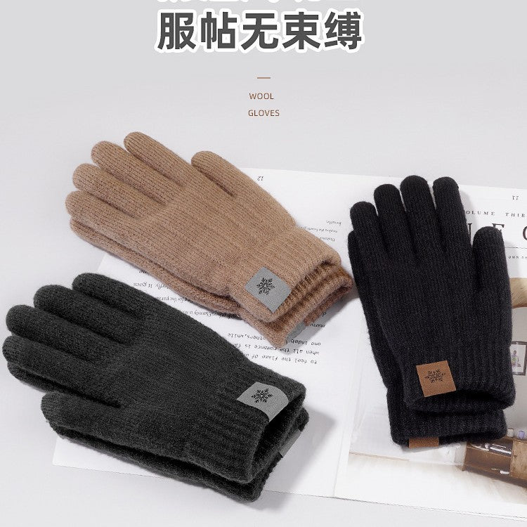 Men's Winter Touchscreen Gloves, Thickened Fleece Lined, Windproof & Cold-Resistant for Outdoor Cycling