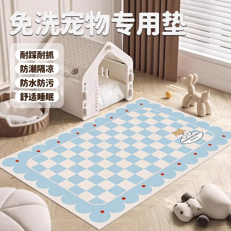 Washable Pet Mat PVC Waterproof Wipeable Wear-Resistant Cat Dog Stain-Resistant Indoor Floor Mat Cool Pad Living Room Carpet
