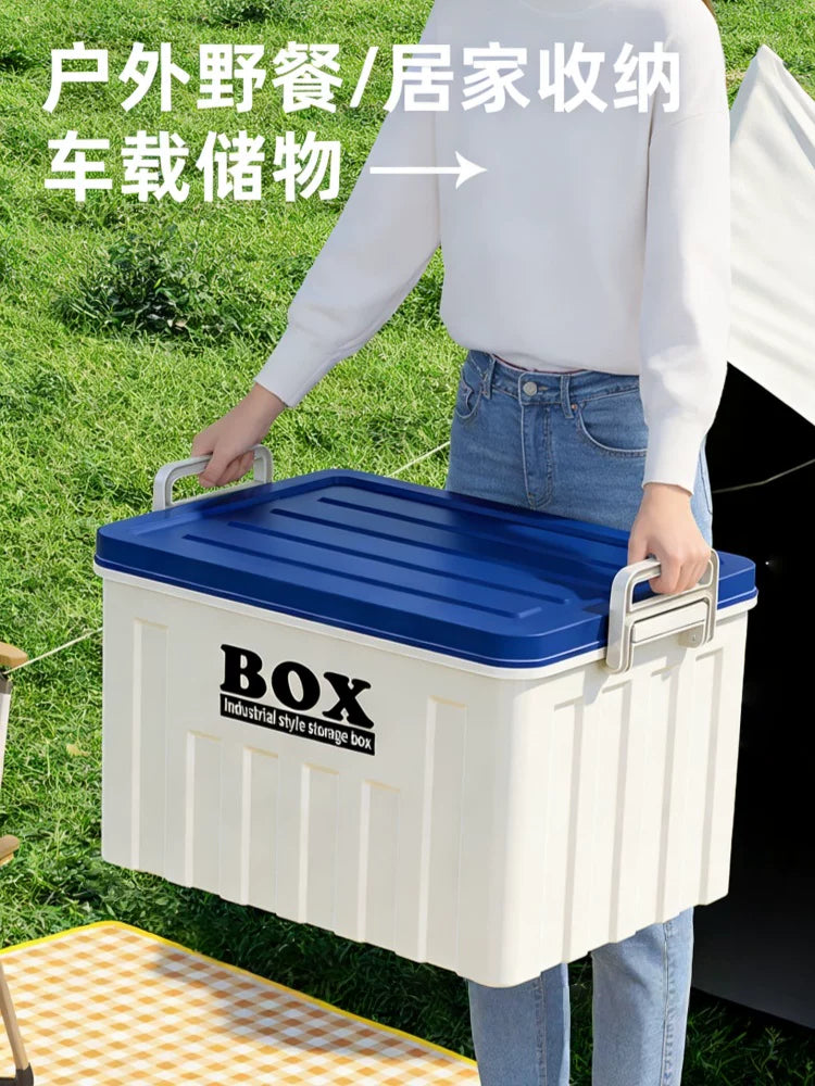 Foldable Car Trunk Organizer with Lid, Portable Storage Box for Camping, Home, and Outdoor Use