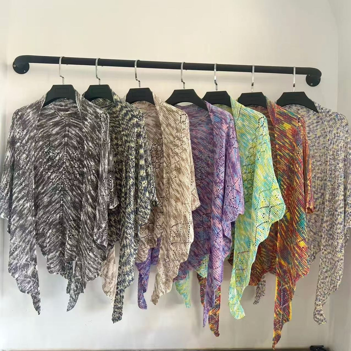 Fashion Vintage Knitted Shawl Lightweight Breathable Sun Protection Cardigan