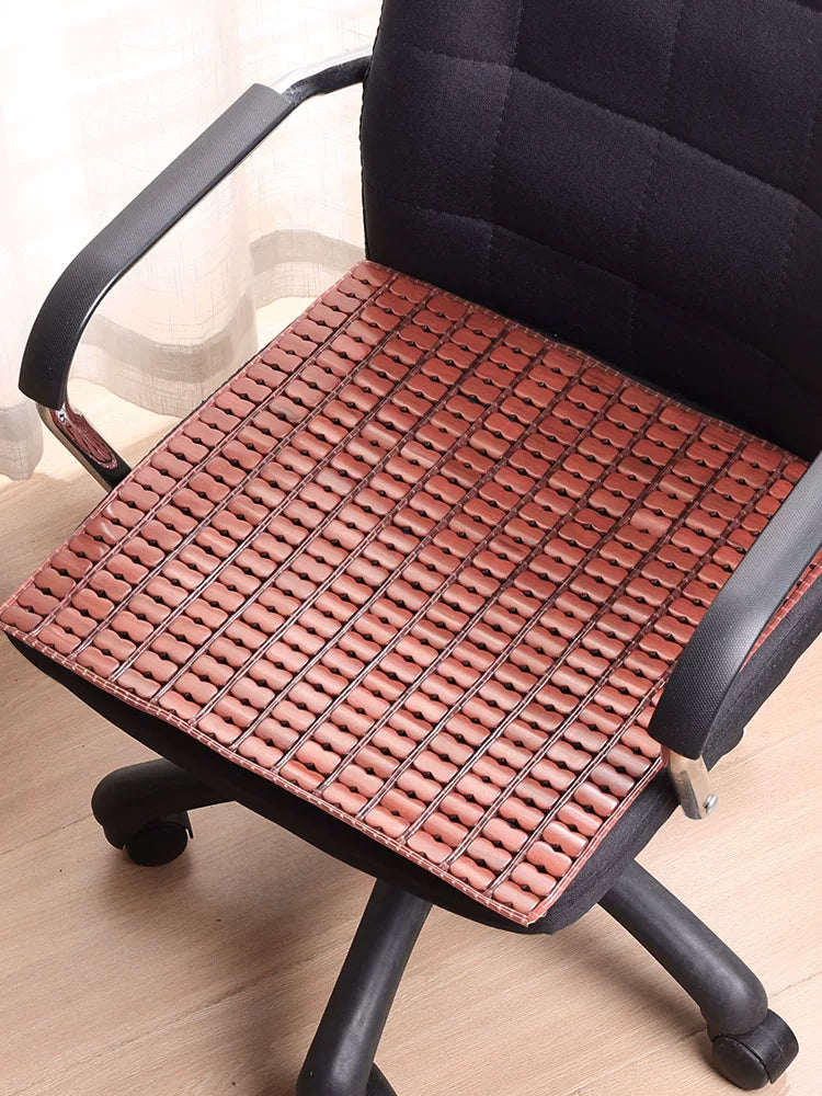 Summer Mahjong Mat Bamboo Cushion for Office Chair, Sofa, Car Seat - Breathable Cooling Pad for Students