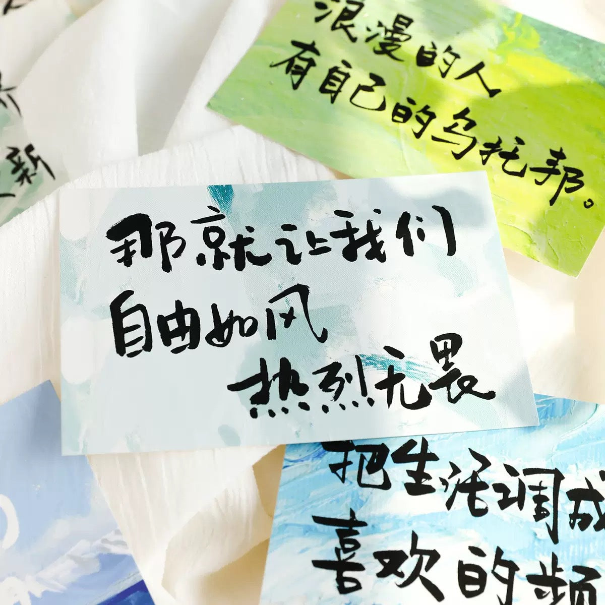 30-Pack 'Life is a Wilderness' Postcards, Literary Hand-Written Warm Text Cards for Dorm Wall Decoration