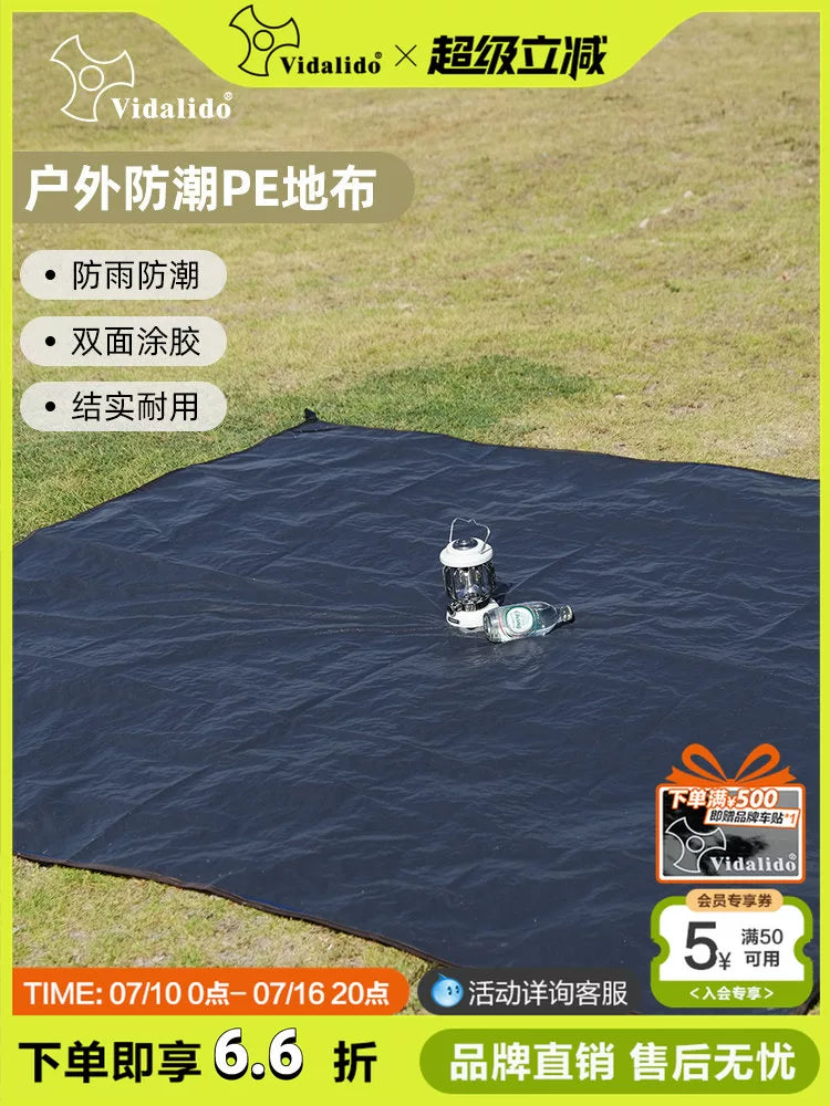 Vidalido Camping Tent PE Ground Sheet Double-Sided Coated Outdoor Portable Moisture-Proof Thickened Waterproof Mat