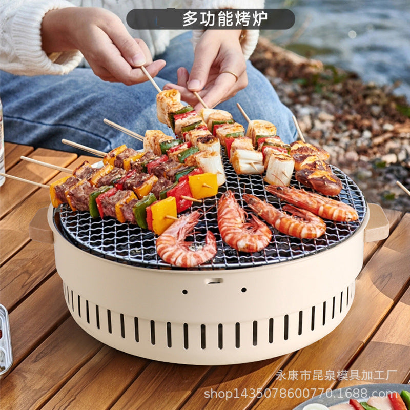 Portable Charcoal Grill and Tea Stove Set for Camping and Home Patio