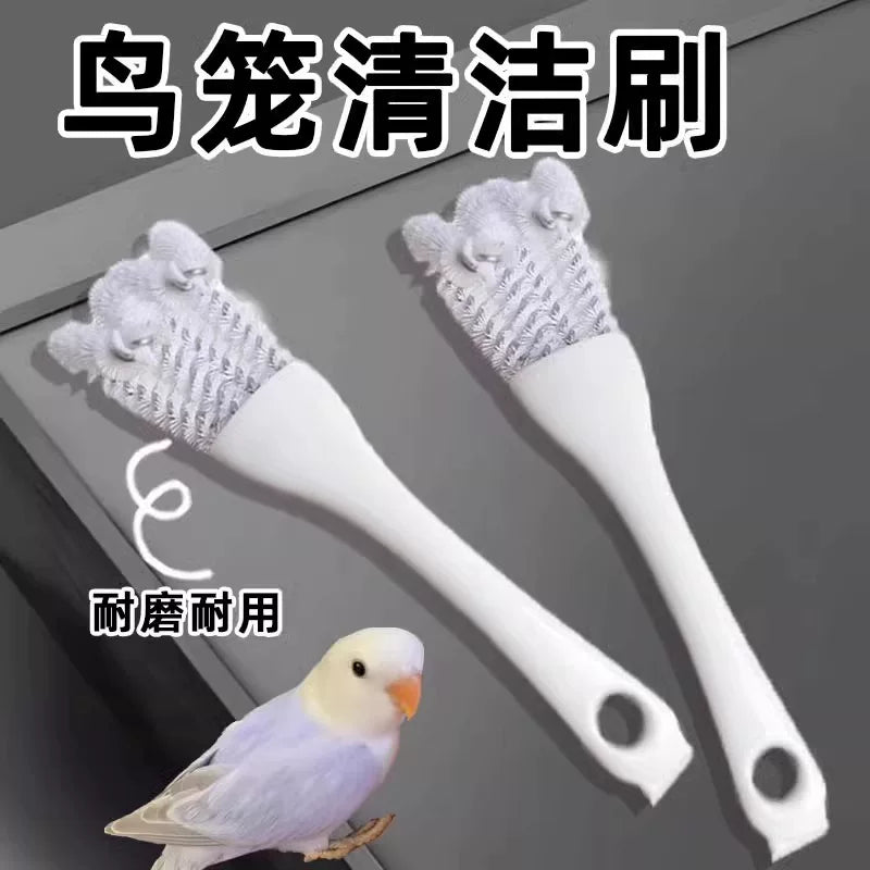 Bird Cage Cleaning Brush and Poop Shovel Multi-functional Parrot Cage Cleaner Tool for Bird Supplies