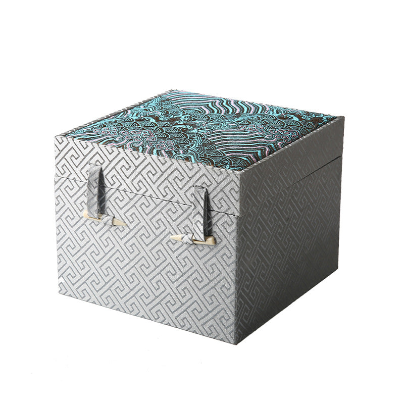 Embroidered Brocade Gift Box for Teaware and Collectibles