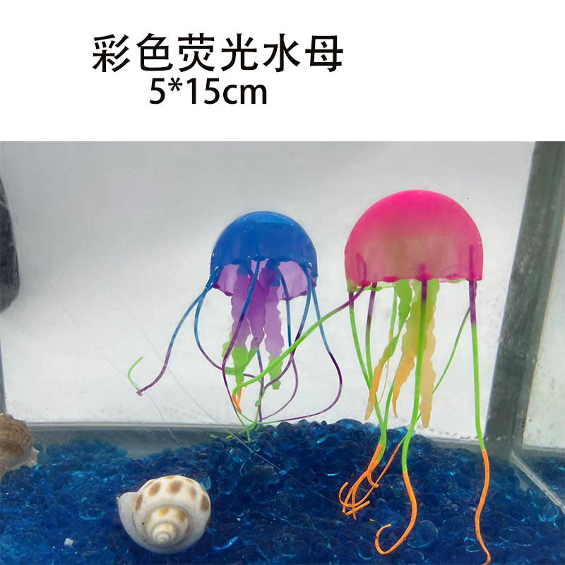 Luminous Artificial Jellyfish Aquarium Ornament for Fish Tank Decoration