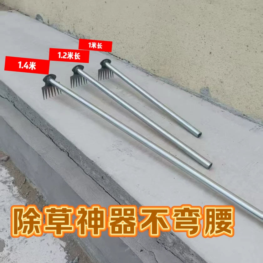 Long-Handled Weeder and Soil Loosener for Gardening
