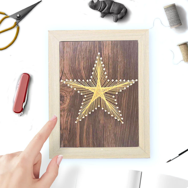 DIY String Art Kit for Adults & Kids, Creative Plant-Themed Nail & Thread Craft for Stress Relief, Desktop Decor