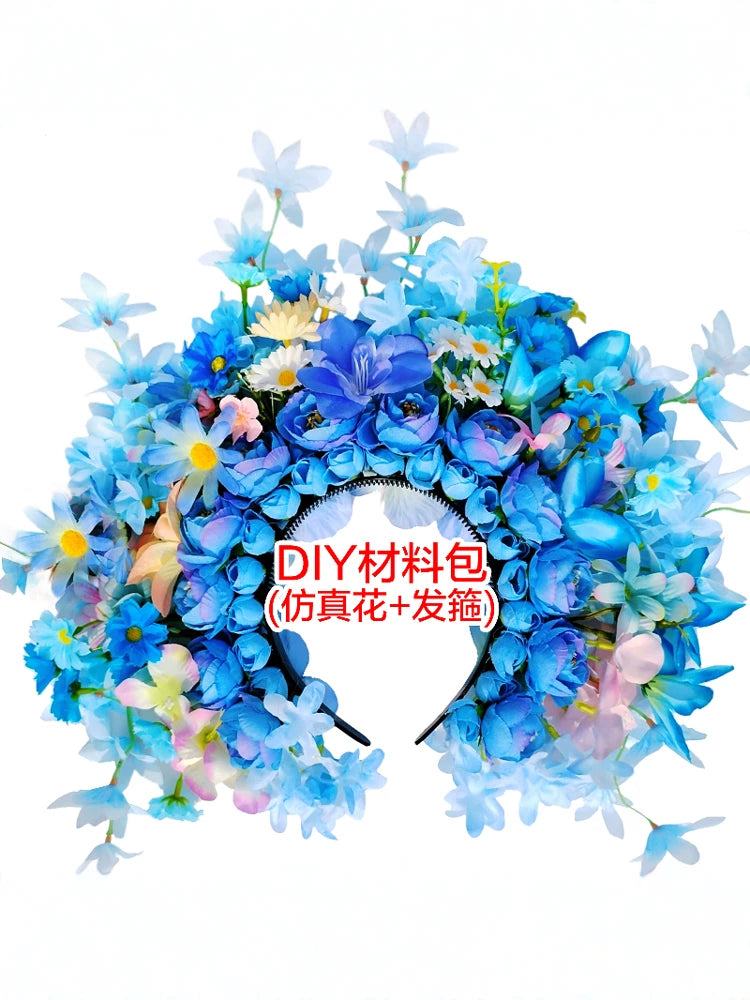 DIY Hanfu Hair Accessories Silk Flower Kit for Adults & Children's Photography Props