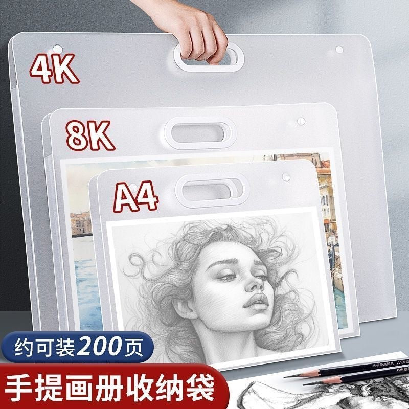 Portable Art Portfolio Case for A3/A4/A2 Drawings and Posters, Kids' Artwork Storage Bag