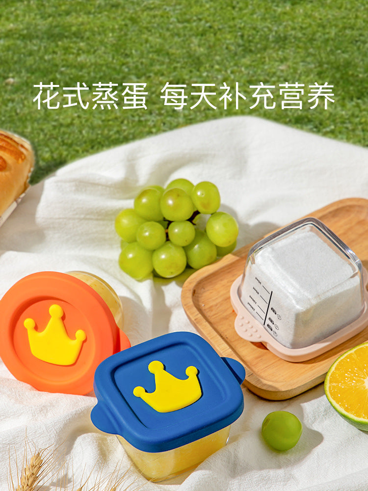 Original Design Baby Food Storage Container Glass Bowl with Lid for Freezing Steaming Portable Meal Prep