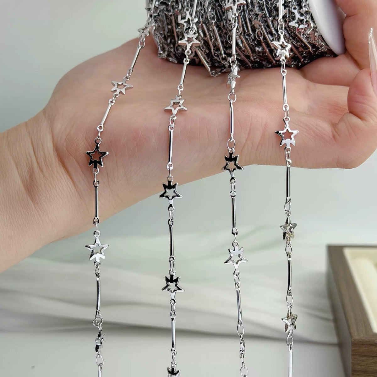 DIY Perler Bead Chain with Hollow Star Pendant for Bracelets, Necklaces, and Tassel Bags