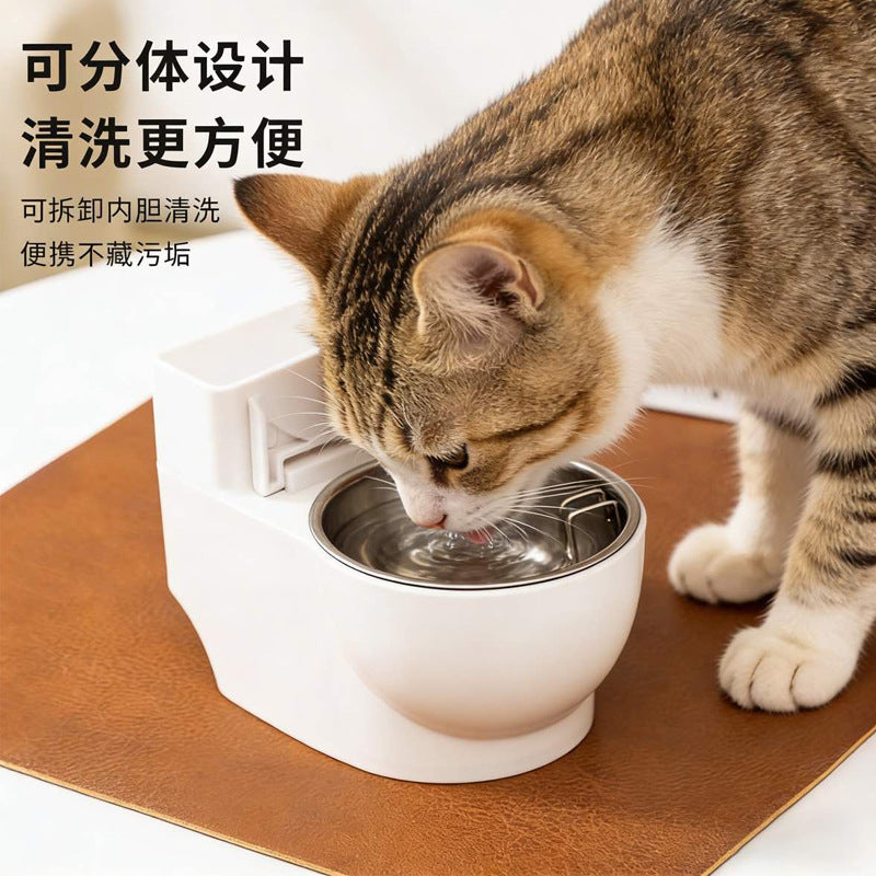 Pet Toilet-Shaped Water Dispenser for Cats and Dogs, Automatic Drinking Fountain Bowl