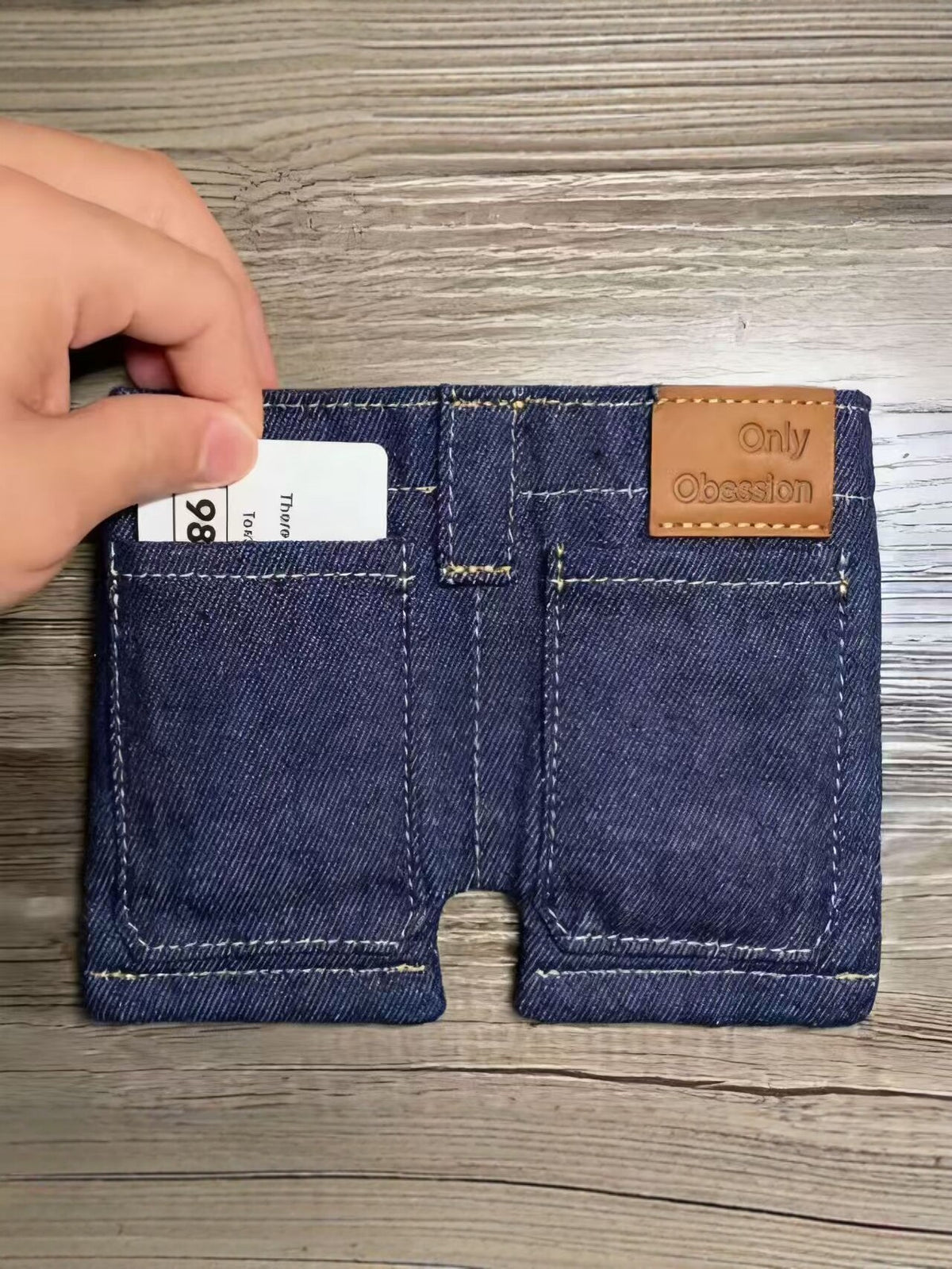 Mini Denim Coin Purse Wallet for Men and Women, Portable Card Holder ID Bag