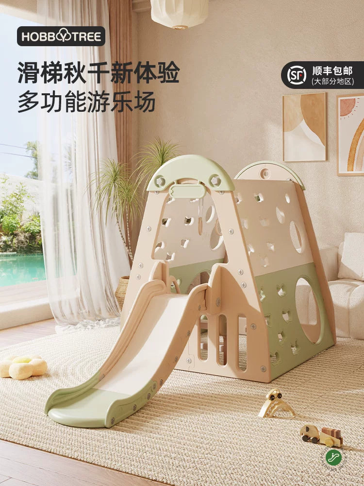 Kids Indoor/Outdoor Climbing Frame with Slide and Swing Set