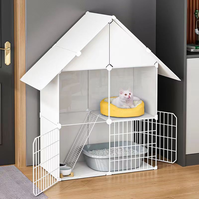Large Indoor Cat Cage with Multi-Tier Platforms and Spacious Design