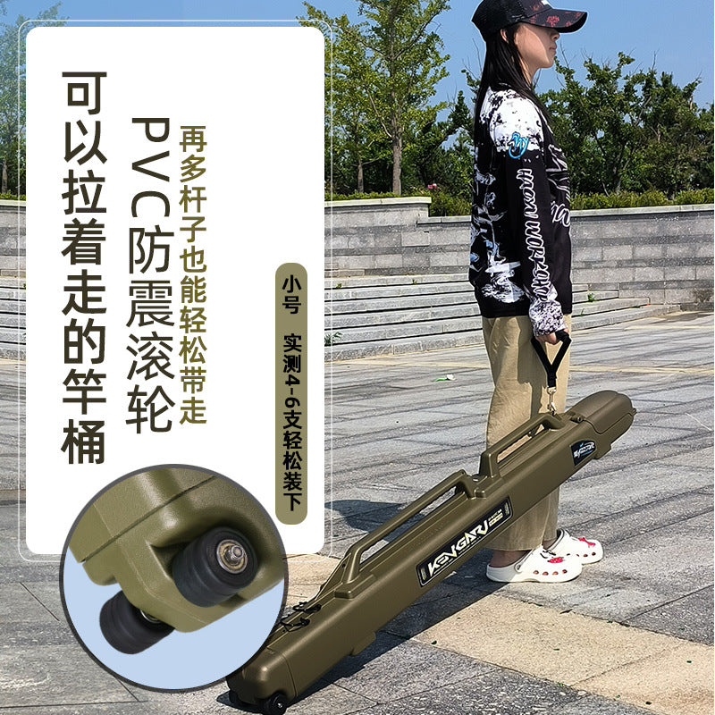Haoyu Small Large Capacity Sea Fishing Expedition Rod Barrel with Wheels Portable Anti-Collision Telescopic Fishing Tackle Bag Waterproof Bag