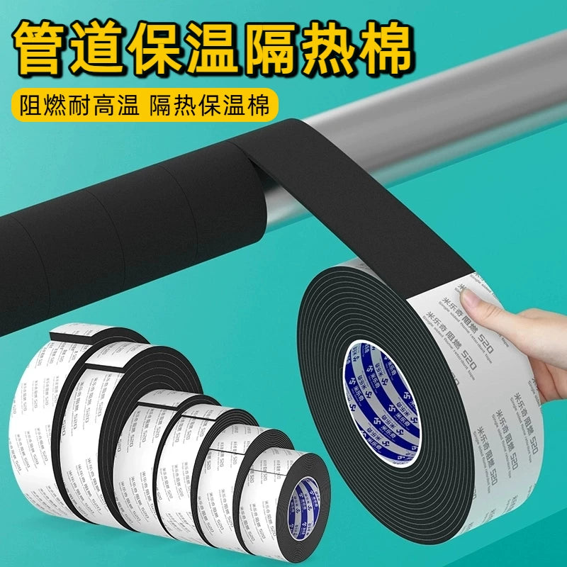 Pipe Insulation Wrap Tape for Outdoor Anti-freeze, Self-Adhesive Anti-Condensation, Sun Protection Foam, High Temperature Resistant Flame Retardant Protective Sleeve for HVAC and Solar Pipes