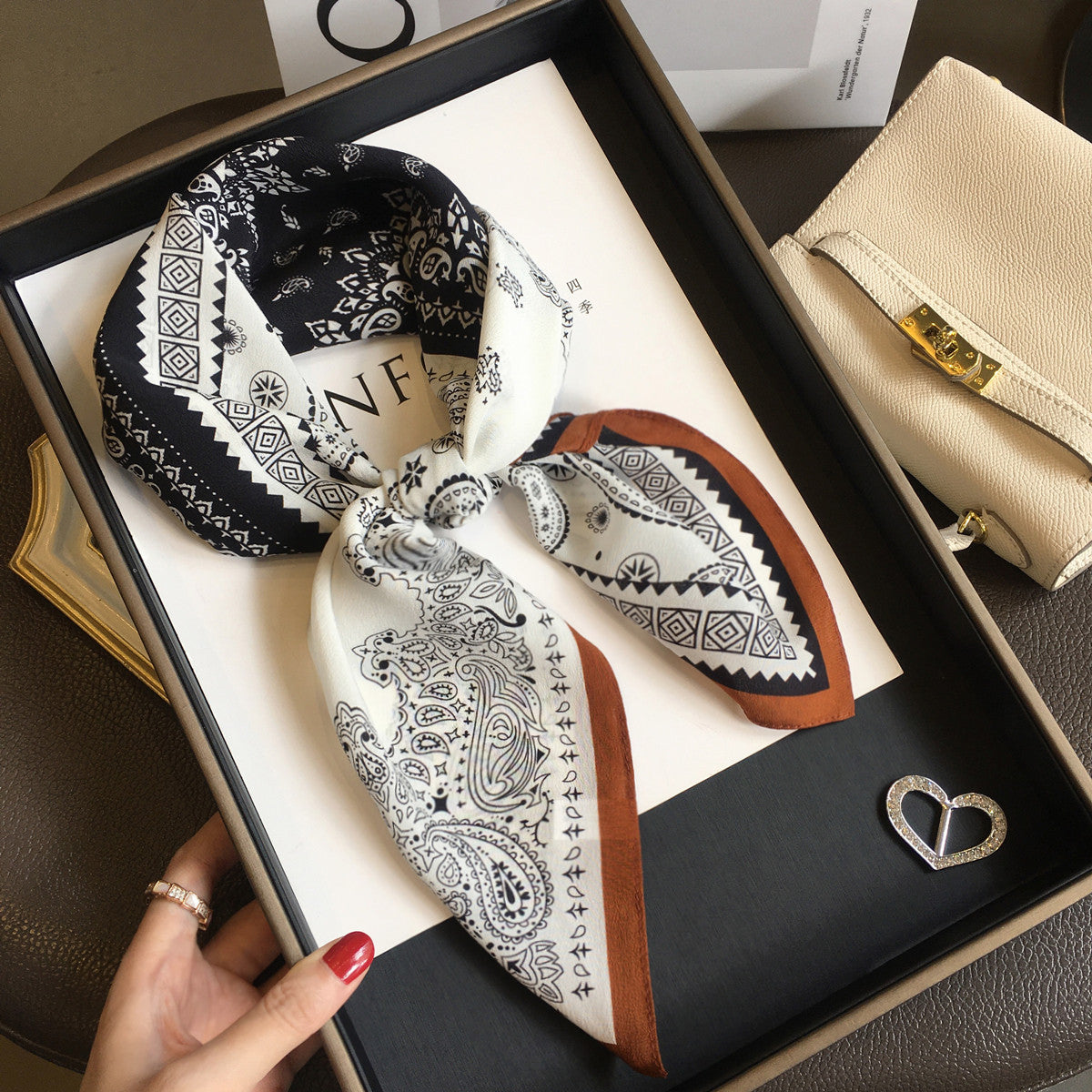 Luxury 100% Mulberry Silk Scarf for Women - Fashionable Necktie, Shawl, Headscarf