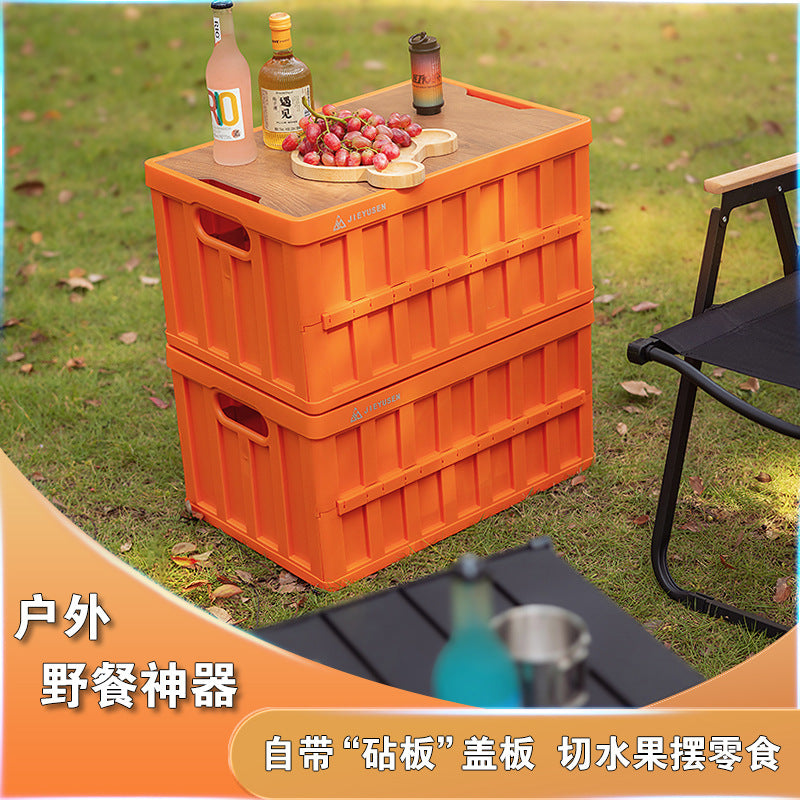 Foldable Car Trunk Organizer Storage Box for Camping and Outdoor Use