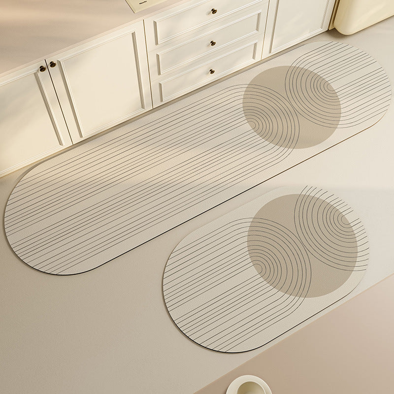 Japanese Style Diatomaceous Earth Absorbent Kitchen & Bath Mat, Non-Slip Quick Dry Floor Mat