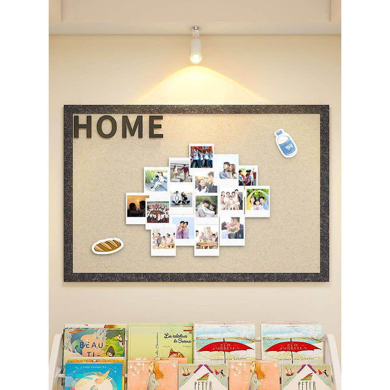 Felt Photo Wall Display Board with HOME Sticker for Wall Decor, DIY Message Board, No-Drill Installation
