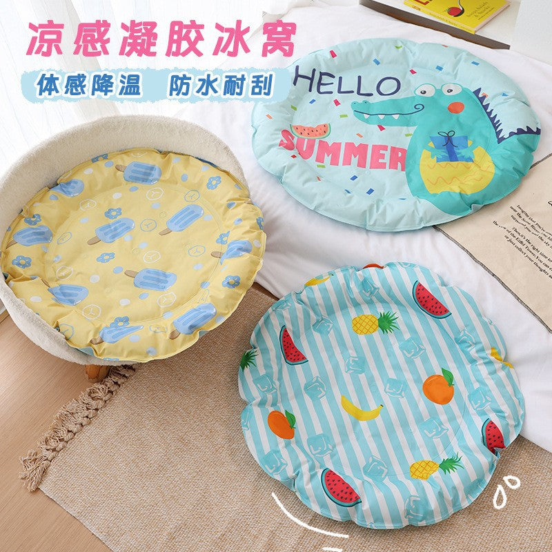 Pet Cooling Mat Summer Dog Cat Bed Round/Rectangular Ice Pad for Small Medium Dogs and Cats