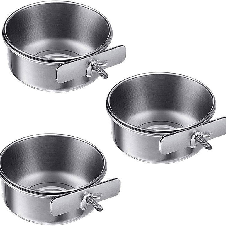 Stainless Steel Parrot Feeder Cup for Small Birds
