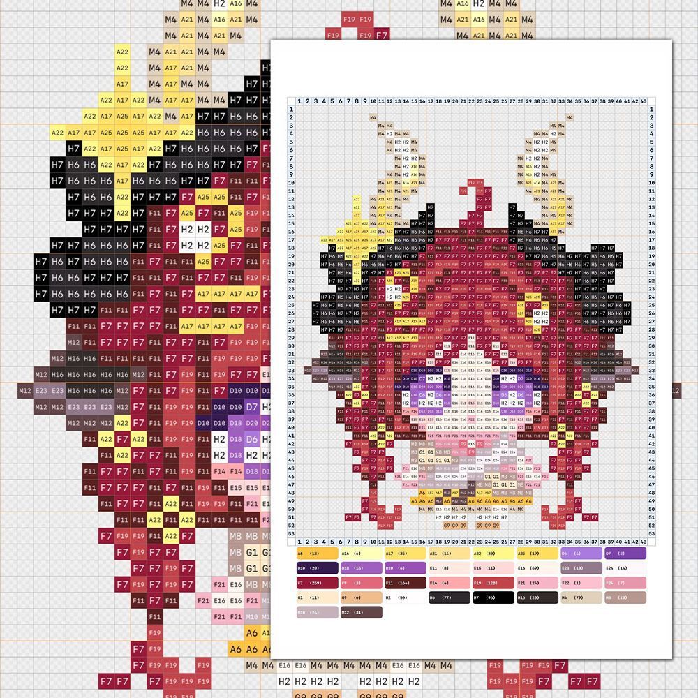 24 Sheets Anime Perler Bead Pattern Stickers for DIY Notebook Decoration