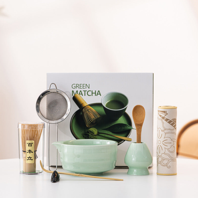 Japanese Matcha Tea Ceremony Set with Whisk, Bowl, and Tools