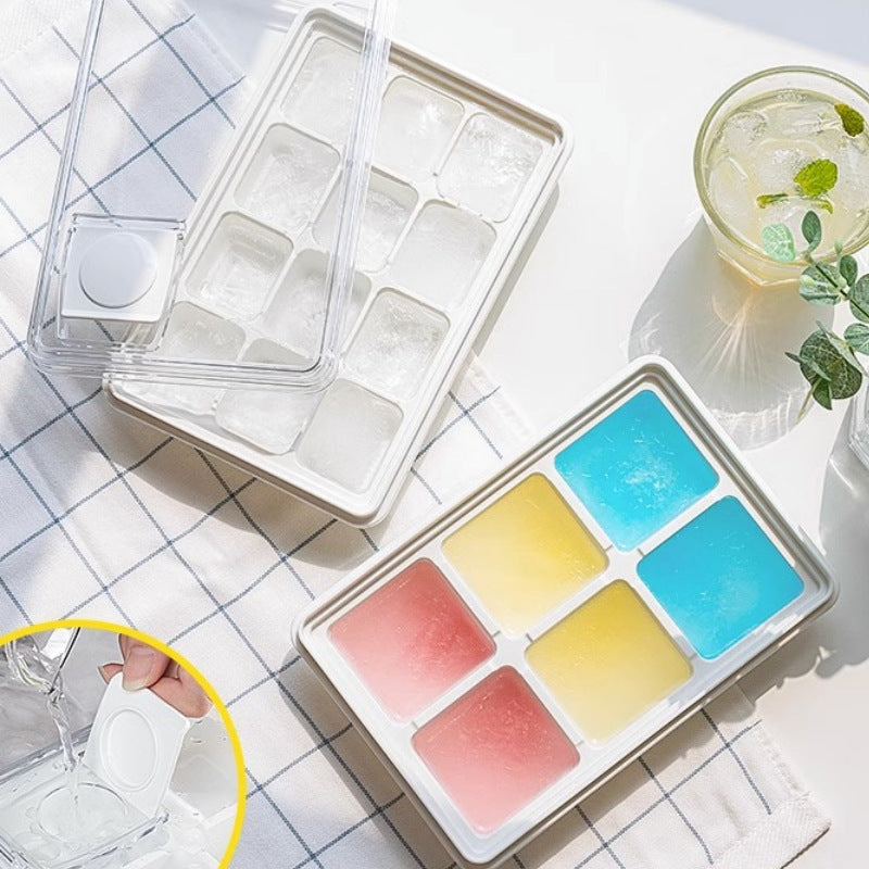 Japanese Baby Food Freezer Tray with Easy Release Silicone Ice Cube Mold and Storage Box for Homemade Ice Cubes