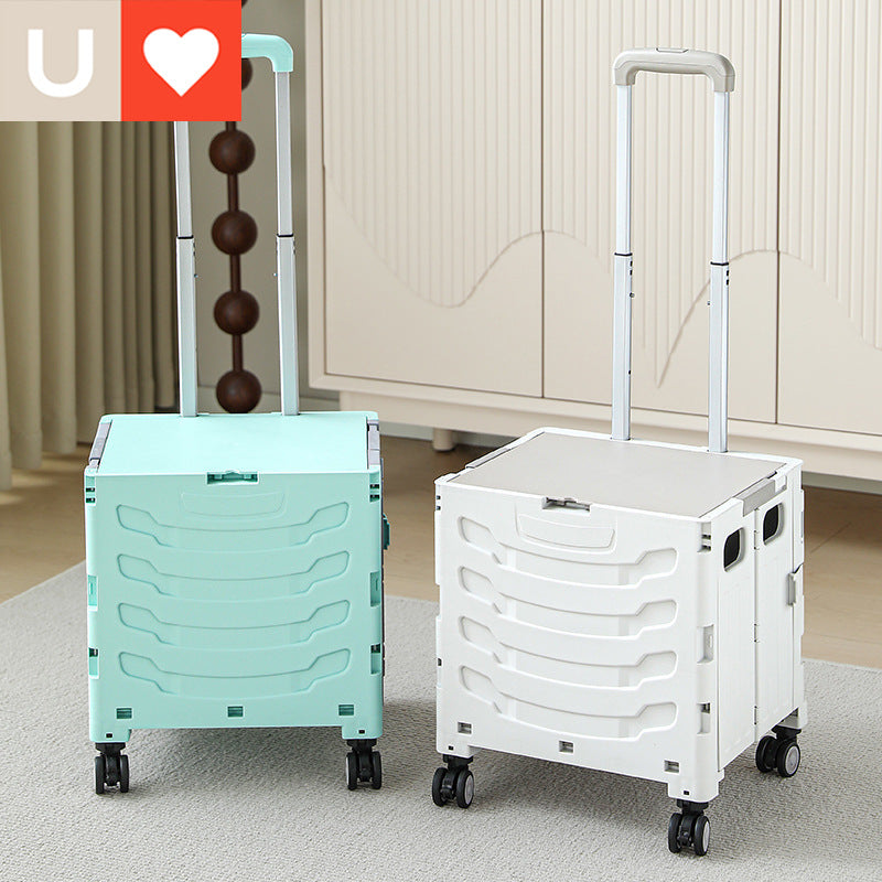 Foldable Shopping Cart with Wheels, Portable Utility Cart for Groceries, Laundry, and Outdoor Use