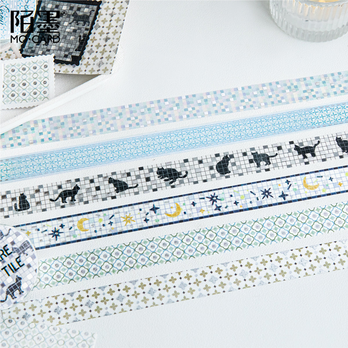 Momo Hot Silver Washi Tape - Colorful Brick Collection for Journaling and Decoration