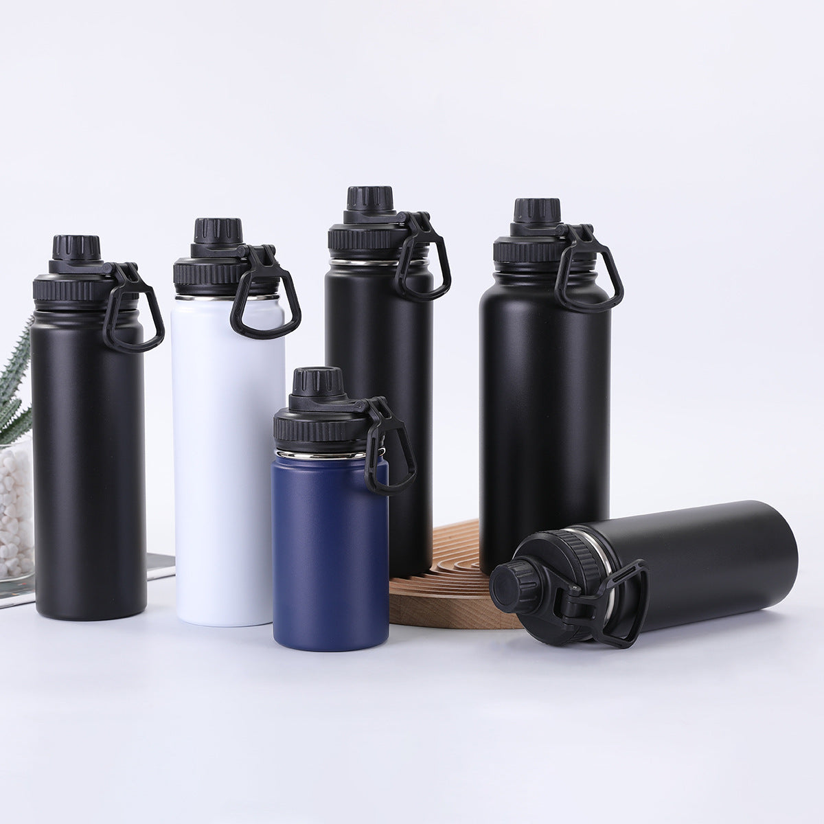 Vacuum Insulated Stainless Steel Water Bottle with Handle for Outdoor Sports